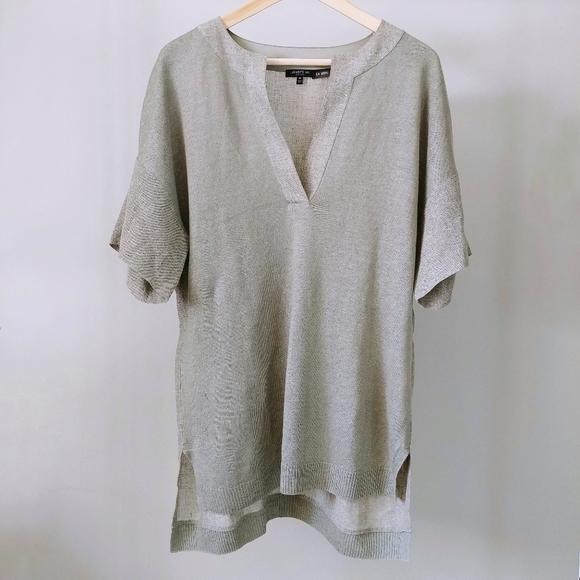 Lafayette 148 New York 100% Linen Tunic Top Size Medium Sage Green - Picture 7 of 16